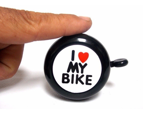 Buzina I Love My Bike Campainha Trim Trim Para Bicicleta Cor Preto