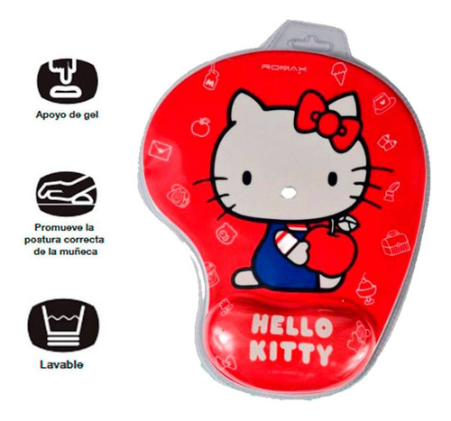 Mouse Pad Ergonomico Gamer Diseño Hello Kitty Reposa Muñeca