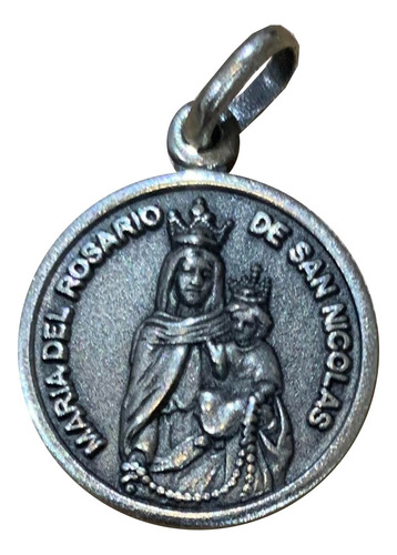 Medalla De Plata 900 María Del Rosario De San Nicolás 18 Mm