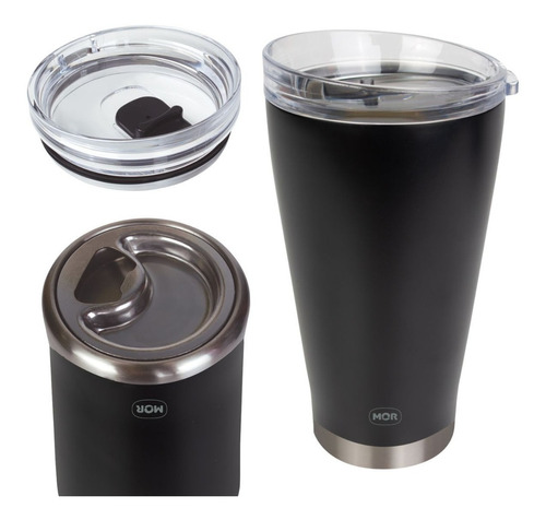 Copo Térmico 700ml Para Cerveja Gelada Café Quente Mor Preto