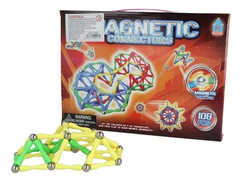 Juego Conectores Magnetico 108 Pcs Construcción Educativo