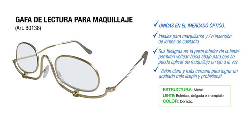 Imagen 3 de 6 de Gafas De Maquillaje Anteojo Make Up Bo138