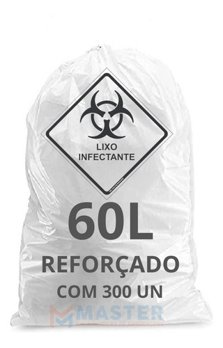 Imagem 1 de 5 de Sacos De Lixo Infectante Hospitalar 60 Litros 300 Unidades