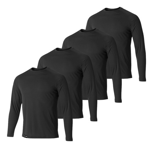 Kit 4 Camisetas Masculinas Segunda Pele Térmica Proteção Uv