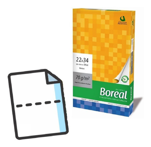 Papel Oficio 22x34 Troquelado - Micropuntillado Al Medio 70g