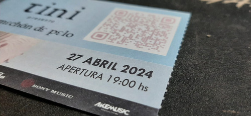 Tini - Ticket Souvenir De Recuerdo -un Mechón De Pelo