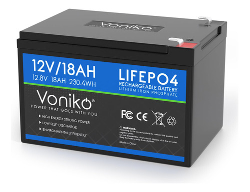 Voniko Bateria De Litio Lifepo4 De 12 V 18 Ah, Mas De 2000 C