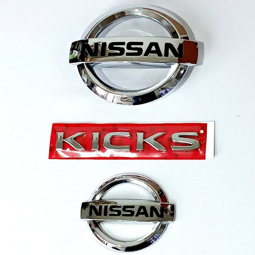 Kit Emblemas Insignias Nissan Kicks Careta Tapa Baúl Logo