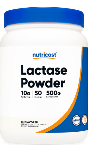 Suplemento Nutricost Lactase Em Pó 500g Sem Glúten