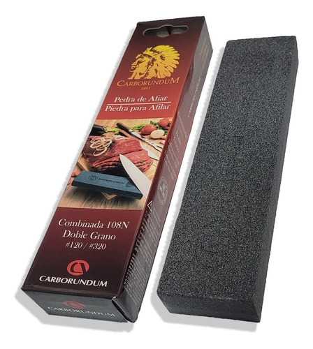 Pedra Afiar Amolar Faca Dupla Face N108 120/320 - Carborundum
