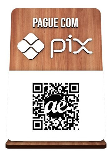 Imagem 2 de 4 de Placa Quadro Pix Qr Code Decoração Balcão Parede Loja Scan