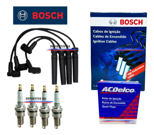 Kit Juego Cables Y Bujías Chevrolet Aveo Bosch