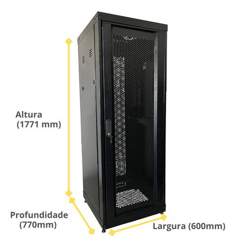 Rack Servidor Perfurado 36u X 770mm Flex Tipo Piso Padrão 19