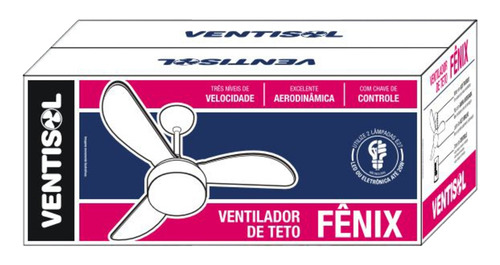 Ventilador Fenix Br 3p Inj Bran Cv3 127v Premium Ventisol Cor da estrutura Branco Cor das pás Branco
