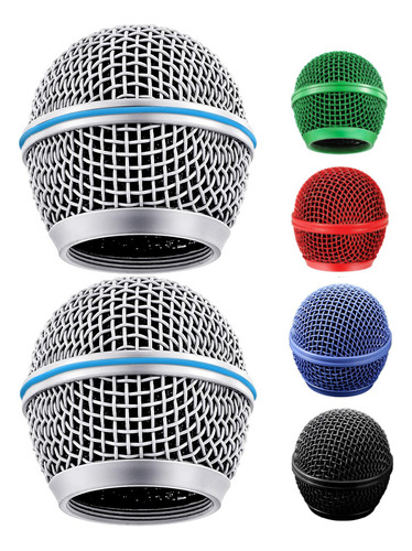 Cabezal De Micrófono De Acero De Repuesto Para Shure Sm58 Color Plateado