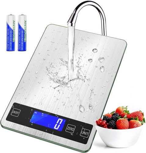 Bascula Digital De Cocina Contra Agua De 22 Lb Con Baterias