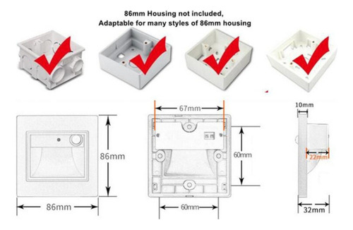 5pcs Sensor Movimiento Llevó La Lámpara Escalera La