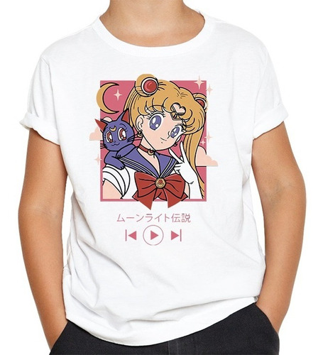 Remera Sailor Moon Anime Niño Algodón