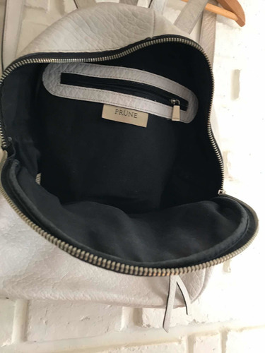Mochila Prune! Cuero Vacuno Blanco! Tendencia!