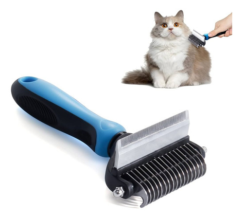 Cepillo de limpieza profesional 2 en 1 para abrir pelo de mascotas de varios colores