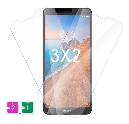 3x2 Mica Cristal Templado 9h Compatible Con Xiaomi Mi A1
