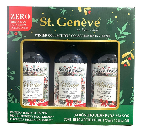 St. Geneve Jabón Para Manos Colección Navideña Set 3 Pack