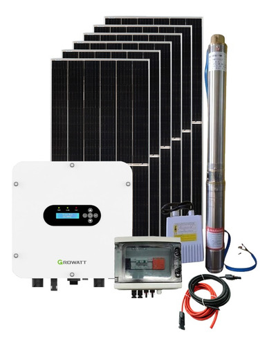 Kit Bombeo Solar Growatt Bomba Solar 1.5 Hp Con Paneles