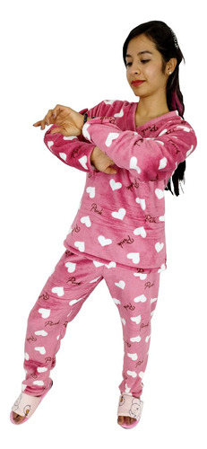 Pijama Dos Piezas Sencilla Térmica Para Mujer