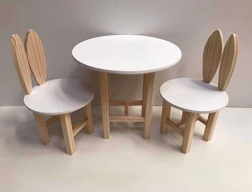 Imagen 4 de 9 de Mesa Infantil Y Sillas Con Orejitas