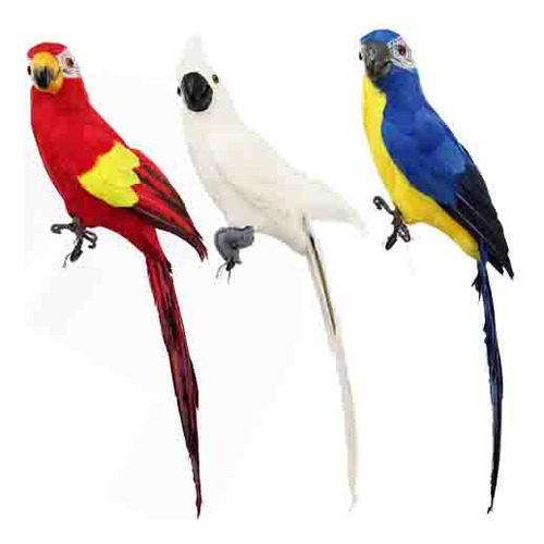 Figura De Escultura De Pájaro Artificial De 3 Piezas