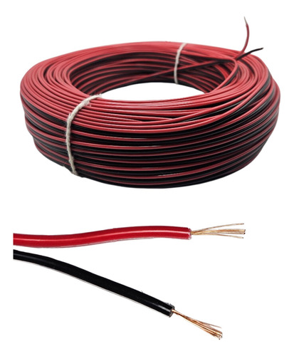 Rollo 90m Cable Bocina 100% Cobre Led Bipolar Bicolor #22awg