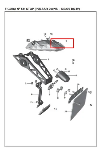 Stop Pulsar 200 Ns Bajaj Original
