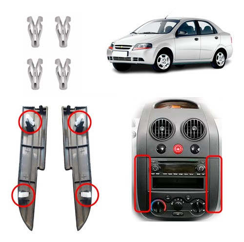 Clips Grapas Tapa Consola Central Radio Chevrolet Aveo Kit