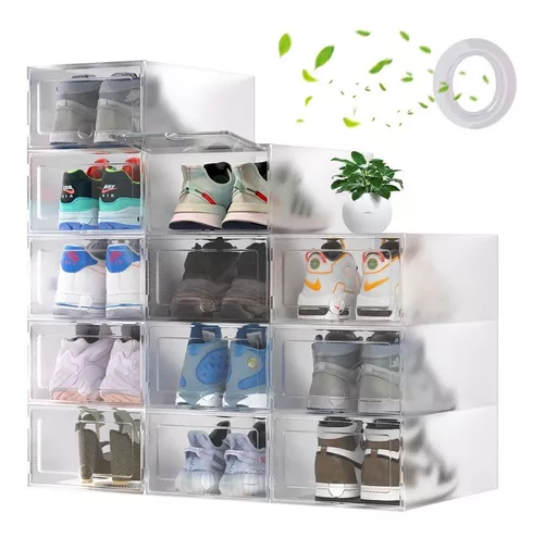 Zapatero Organizador Apilable De Plastico Para Closet 12 Cajas De