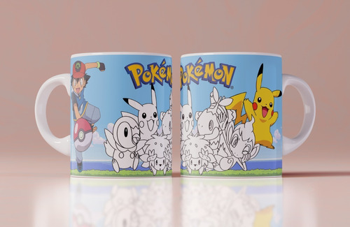 Tazón Taza Pokemón Para Colorear