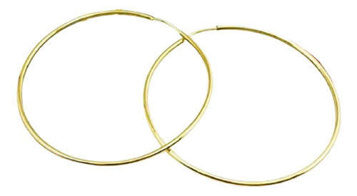 Par Aros Oro 18k Argollas Cubanos Lisos Mediano 1,2grs 35mm