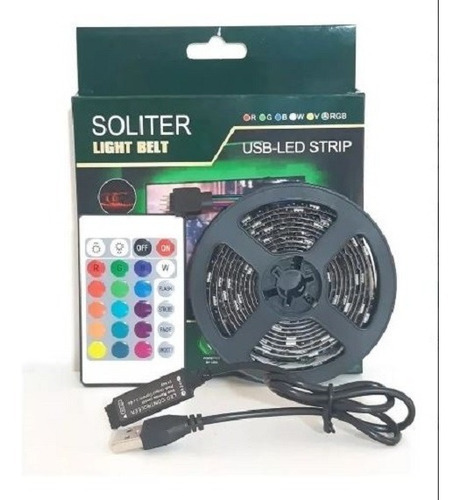 Imagen 7 de 9 de Tira Luces Led Rgb 5050 Usb 2mts Decoracion Tv Gamer Pc