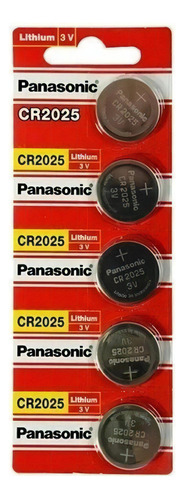 Bateria Lithium 3v Cr2025 Panasonic Cartela Com 5 Uns