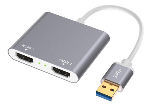 Convertidor Usb 3.0 A 2 Hdmi Splitter Hdmi Usb 3.0 4k 30hz