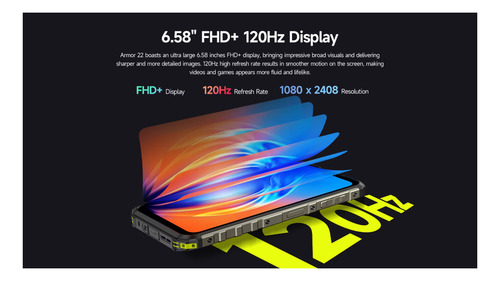 Smartphone Armor 22 16 Gb Ram + 128 Gb Rom + Vision Nocturna De Alta Resolución Uso Rudo Militar Dual Sim Nfc