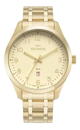 Relógio Masculino Technos Steel Dourado Loja De Fábrica