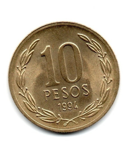Chile Moneda 10 Pesos Año 1994 Km#228.2 Aunc