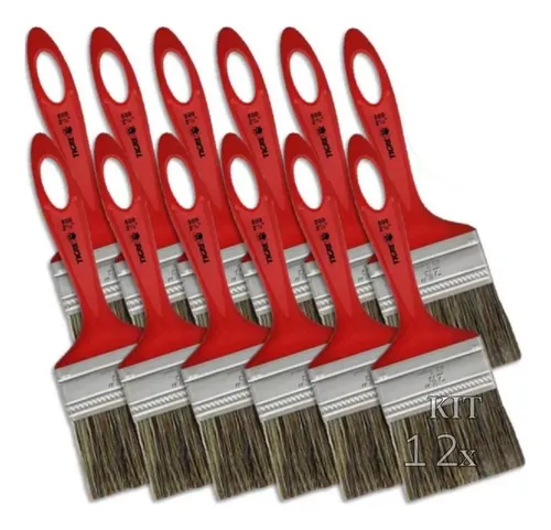 comprar Kit 12 Trincha Pintura Média Tigre 500 2 1u002F2 Polegada Pincel