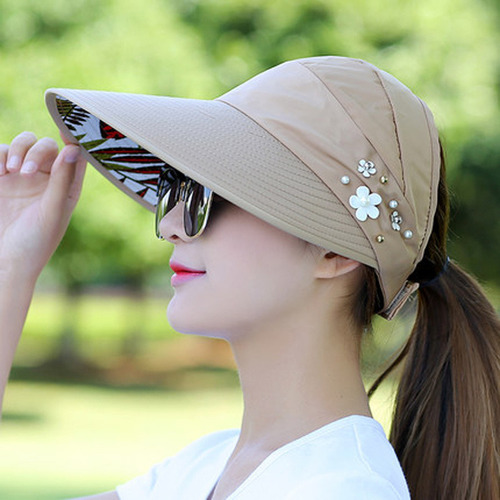 Sombrero De Verano Ala Ancha Plegable Con Protección Solar