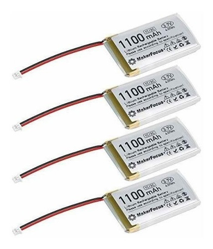 4 Baterias Lipo 3.7v 1100mah 1s Jst Makerfocus