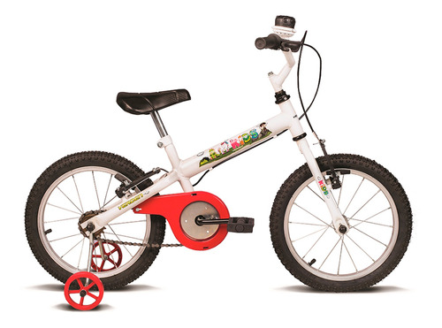 Bicicleta Infantil Aro16 Kids Branco C/ Rodas De Treinamento