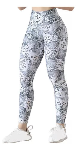 Leggins PUSH UP gris/blanco