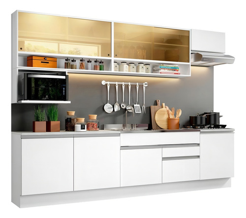 Cocina Integral Completa Modular Madesa Verona Sin Encimera Color Blanco