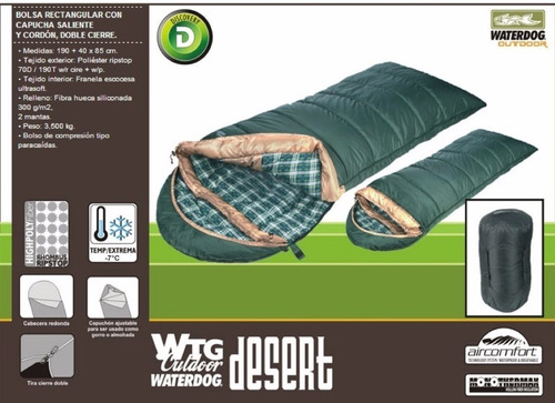 Imagen 8 de 10 de Bolsa De Dormir Waterdog Vivac 190 X 40 X 85 Cm - 10* Grados