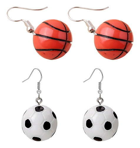 Pendientes Deportivos De Baloncesto Y Fútbol, 2 Pares, Joyas